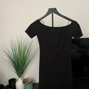 Charlotte Russe Black Off-Shoulder Mini Dress